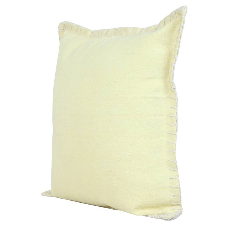 Sevita Guapo Casual Solid Stitched Edge Cotton Throw Pillow