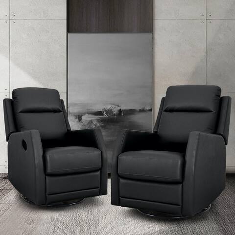 Esteban Manual Swivel Recliner with Wingback Set of 2