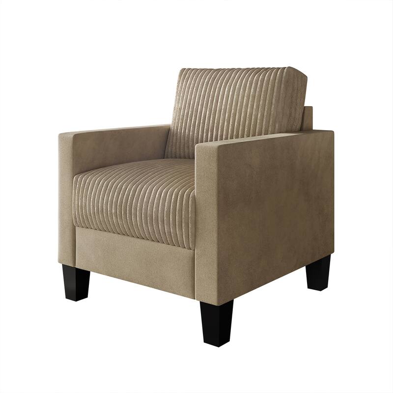 CraftPorch Corduroy Mid-Century Modern Velvet Upholstered Arm Chair
