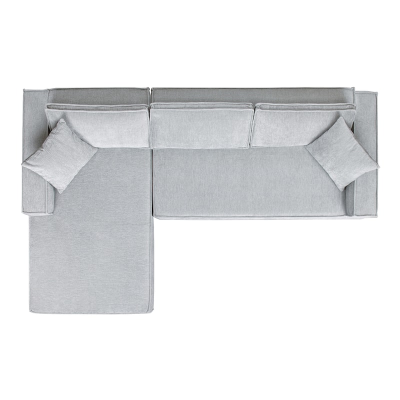 Brenley 110.5" Sofa-in-a-Box Chenille Upholstered Frameless 2-Piece Sectional Sofa