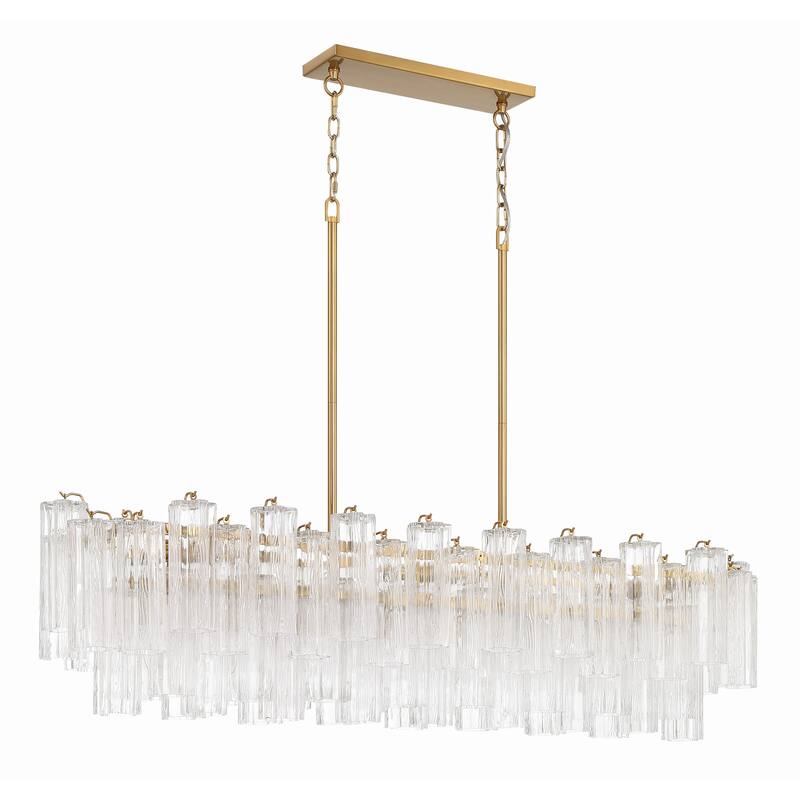 Addis 14 Light Aged Brass Chandelier - 51.75"W x 14.25"H x 14"D