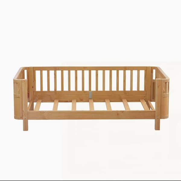 Wood Low Profile Bed with Rails
