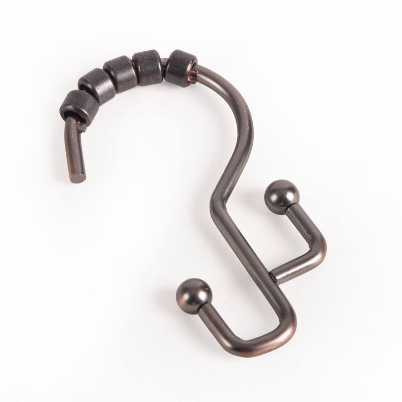Utopia Alley Shower Hooks - Double Shower Curtain Rings for Bathroom - Set of 12, Oil Rubbed Bronze - Oil Rubbed Bronze
