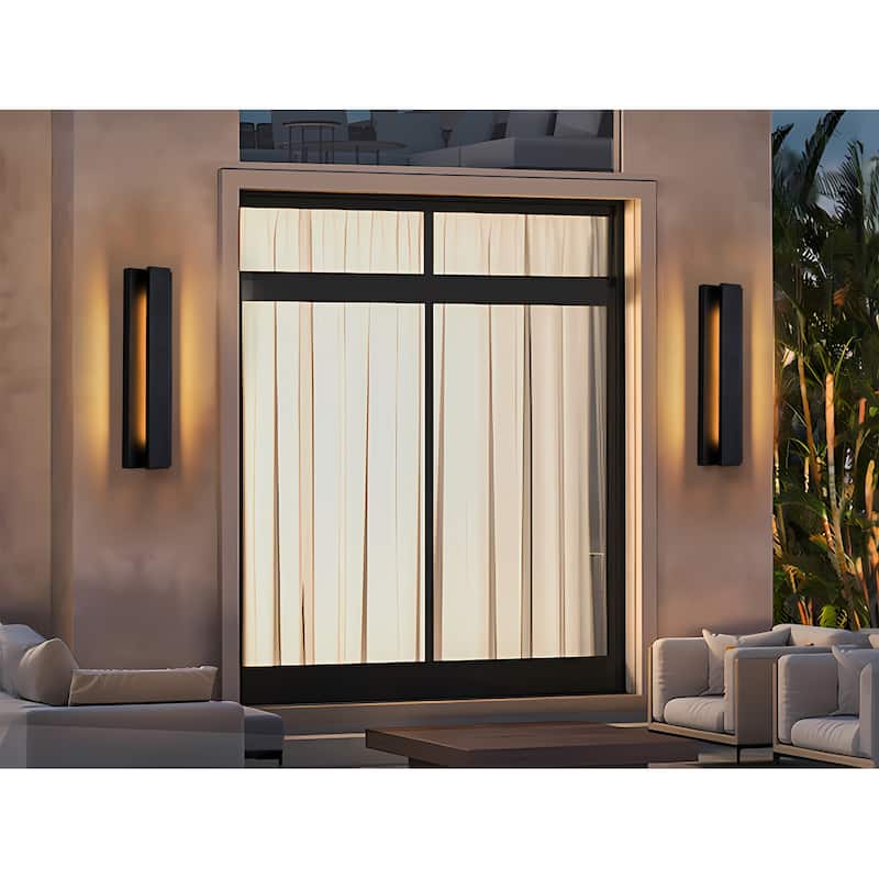 21" Long Outdoor Led Wall Sconce - Black