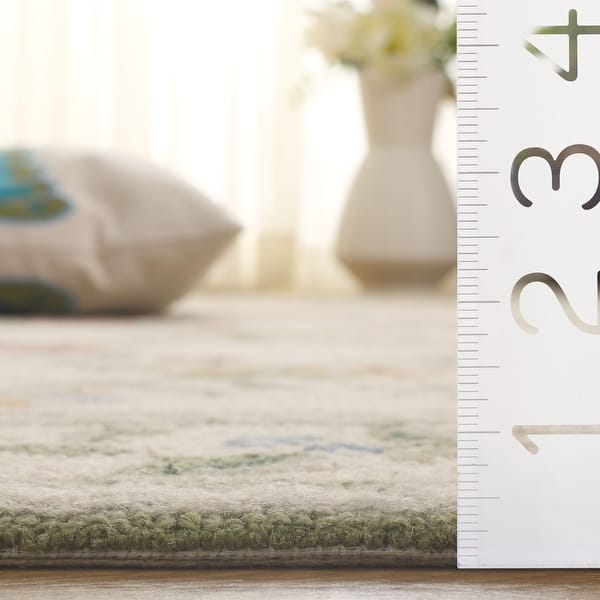 dimension image slide 0 of 2, SAFAVIEH Handmade Chelsea Karley Trellis French Country Wool Rug