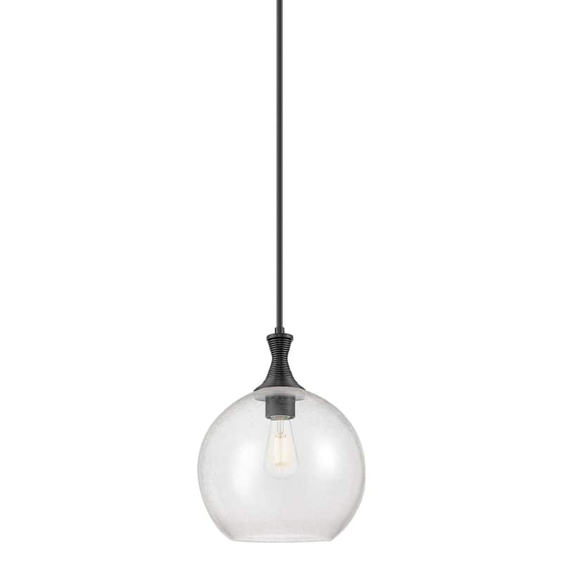 Innovations Lighting 415-1S-15-12 Astor Pendant Astor 12" Wide Pendant - Matte Black / Seedy