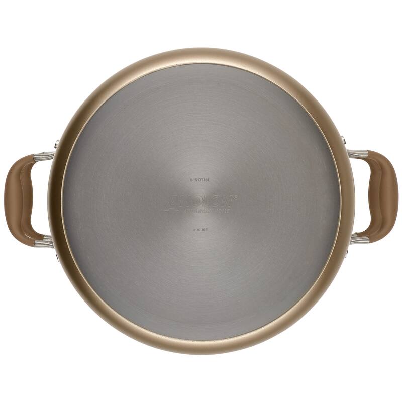Anolon Advanced Home 8.5-Quart Wide Stockpot with Multi-Function Insert, Bronze
