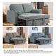 preview thumbnail 51 of 140, 3-in-1 Corduroy Sleeper Sofa Pull-Out Bed Convertible Adjustable Loveseat with USB Port