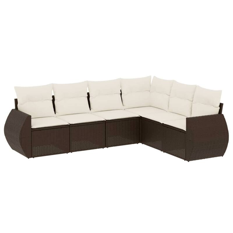 vidaXL Garden Sofa Set Beige/Black/Brown/Grey