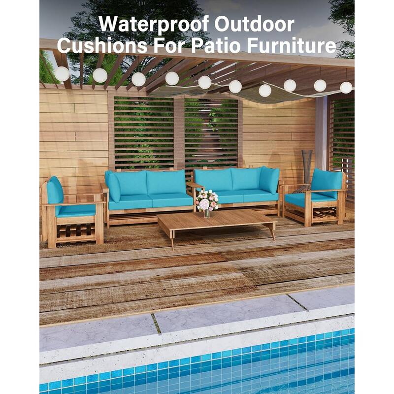 WINSOON 14 Piece Outdoor Furniture Replacement Cushions,Patio Seat Cushions