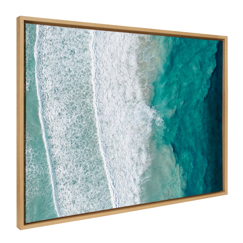 Kate and Laurel Sylvie Ocean Waves Canvas by Creative Bunch Studio - 28x38 - Plastic - Natural