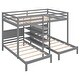 preview thumbnail 15 of 16, Pine Wood Bunk Bed, 4-Shelf Storage, Built-in Ladder, 3 Beds in 1