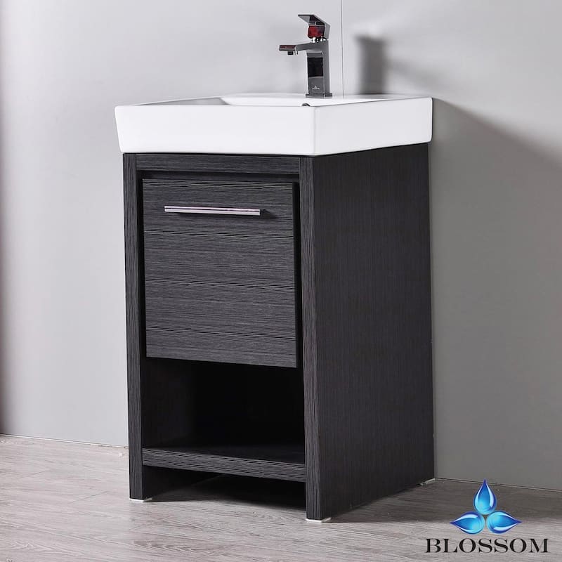 Blossom Milan 20-Inch Bathroom Vanity with Ceramic Sink and Mirror Set