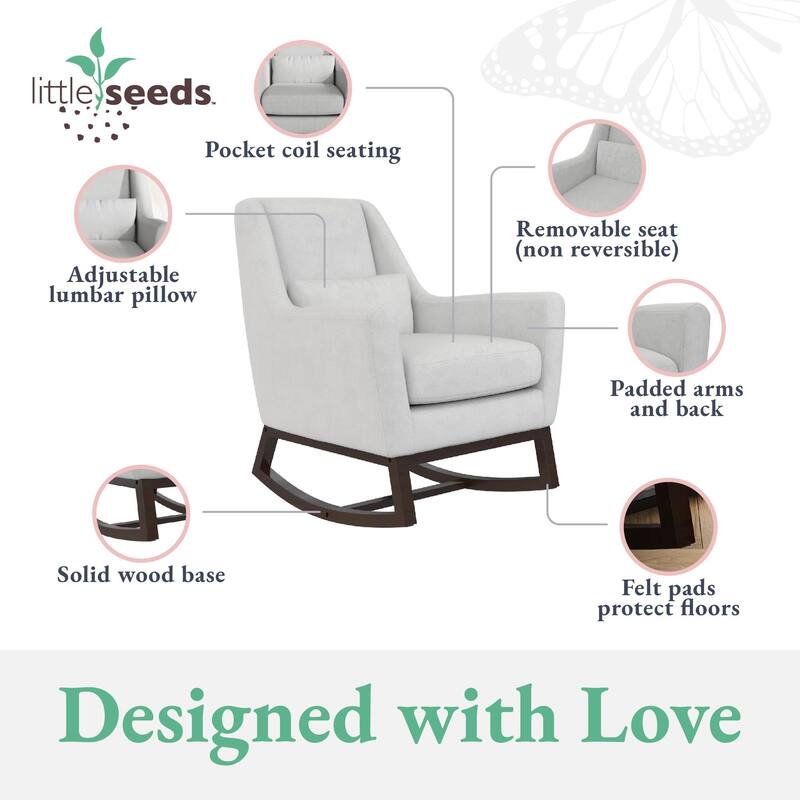 Little Seeds Sophie Mid-Century Rocker with Lumbar Pillow