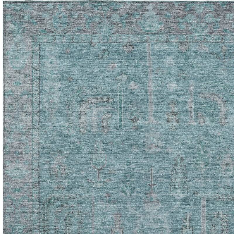 HomeRoots Oriental Traditional Rectangle Outdoor Rug