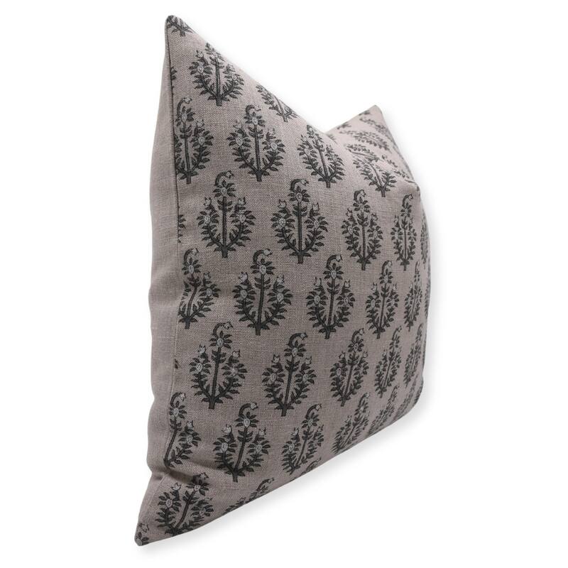 Linen Square Block print pillow Cover - Neelgagan