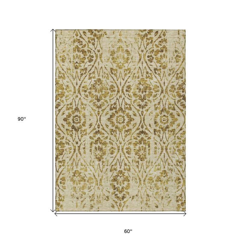 HomeRoots Floral Transitional Rectangle Outdoor Rug