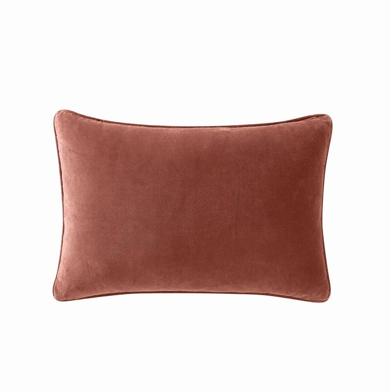 Brooklyn Loom Matte Cotton Velvet Decorative Pillow - Rust - 14x20