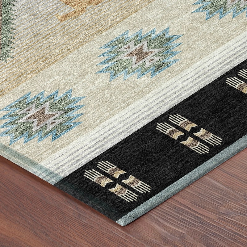 Machine Washable Indoor/ Outdoor Global Chennai Chantille Rug