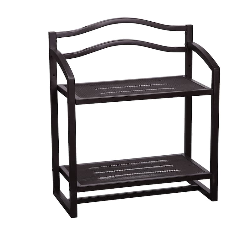 Household Essentials 2-Tier Metal Wall Mount Bathroom Storage Rack