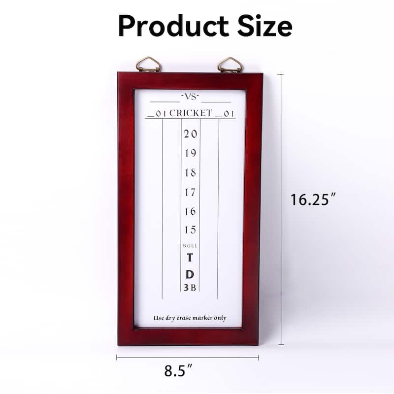 GSE™ Dry-Erase Dart Game Scoreboard for Dart Board Cricket and 01 Dart Games with Marker