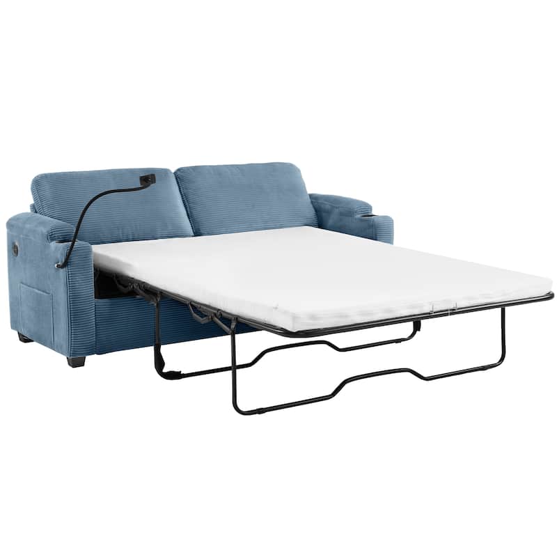 GDFStudio Emily Multifunctional Convertible Corduroy Sleeper Sofa for Small Spaces