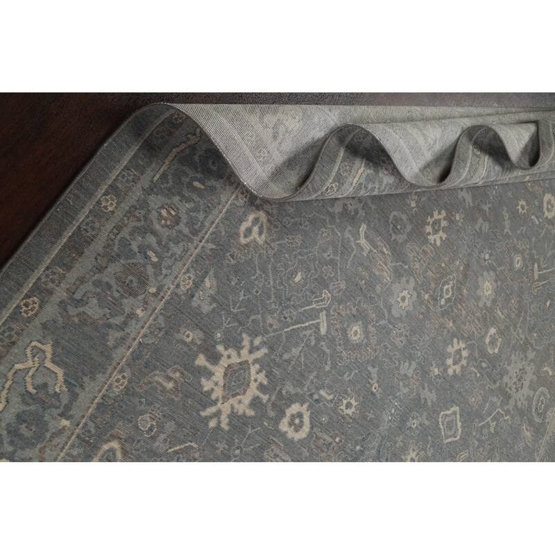 Silver Washed Turkish Ziegler Wool Area Rug Home Decor Carpet - 6'7" x 9'10"