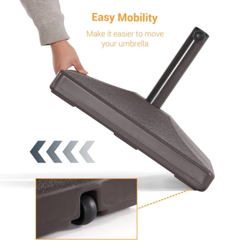 LIVOOSUN 57-90LBS HDPE Plastic Patio Market Umbrella Base