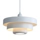 preview thumbnail 25 of 32, Industrial Adjustable Chandelier 1-Light Pendant Light with 3-Layer Metal Shade, Vintage Hanging Lamp for Living Room