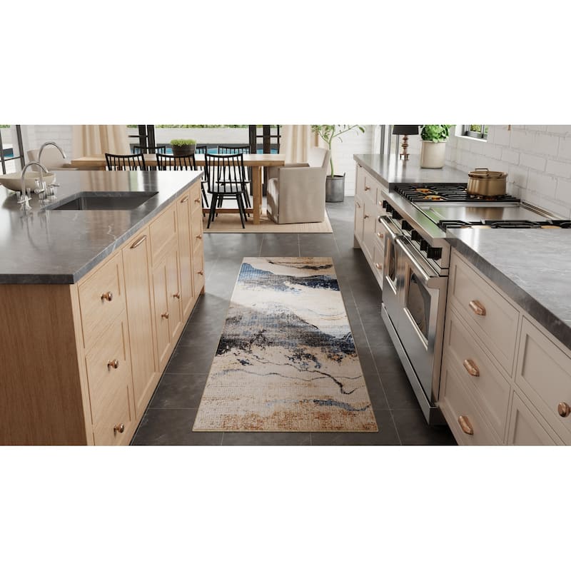 Grand Bazaar Maxin Machine Made Abstract Modern Area Rug