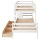 preview thumbnail 29 of 28, Modern Cabin Style Twin over Twin Loft Bunk Bed with Built-In Ladder,Mutiple Storage Drawers,Sturdy and Durable Wood Bed