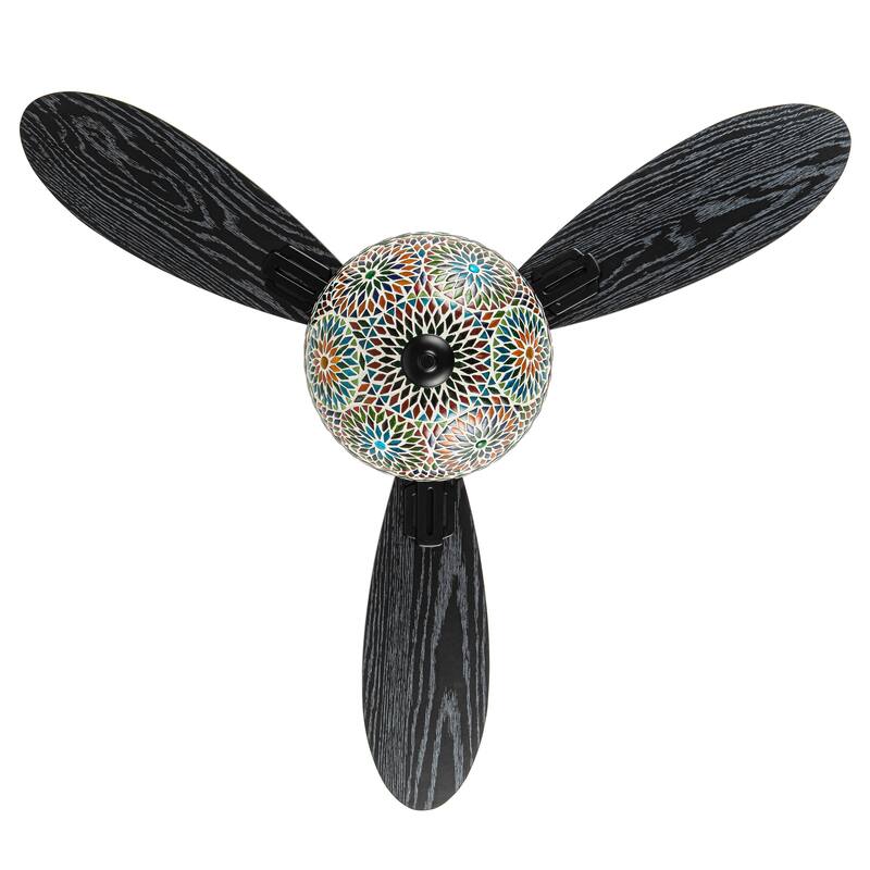 Costello River of Goods 3-blade 42-inch Modern Indoor Ceiling Fan with Mosaic Glass Shade and Remote Control