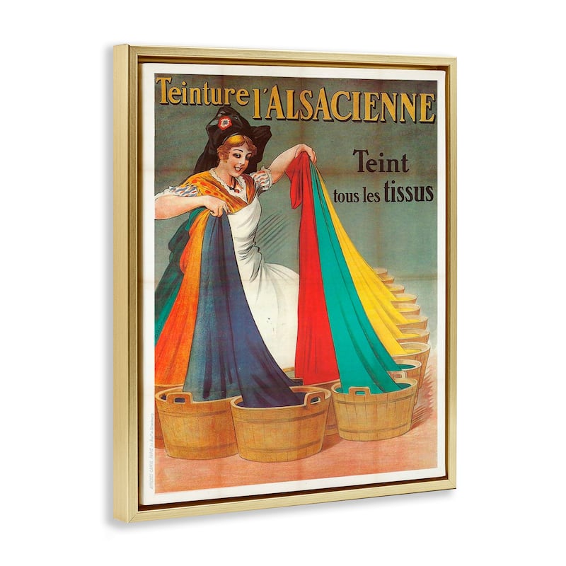 Stupell Vintage Teinture L'Alsacienne Framed Floater Canvas Wall Art Design By Marcus Jules