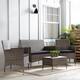 Brookside Iris Rattan/ Steel 4-piece Outdoor Seating Set - Gray and Charcoal