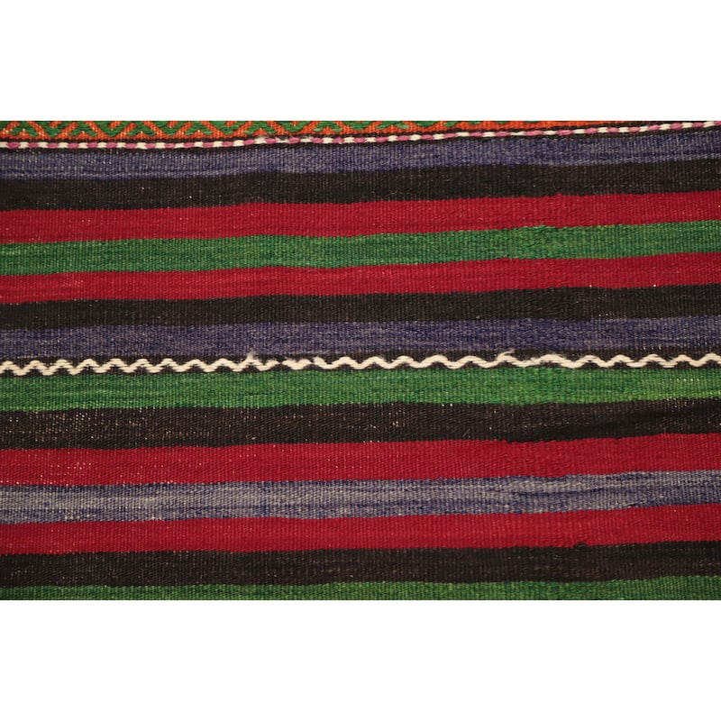 Hand Woven Oriental 100% Wool Carpet Southwestern Tribal Multi-Colored Kilim Area Rug - 10' 0'' X 5' 3''