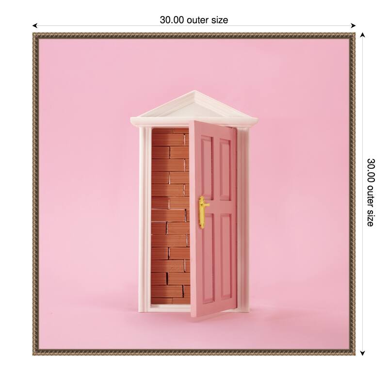 Brick Wall by Julia Ramiro Framed Canvas Wall Art Print - 30 x 30 in