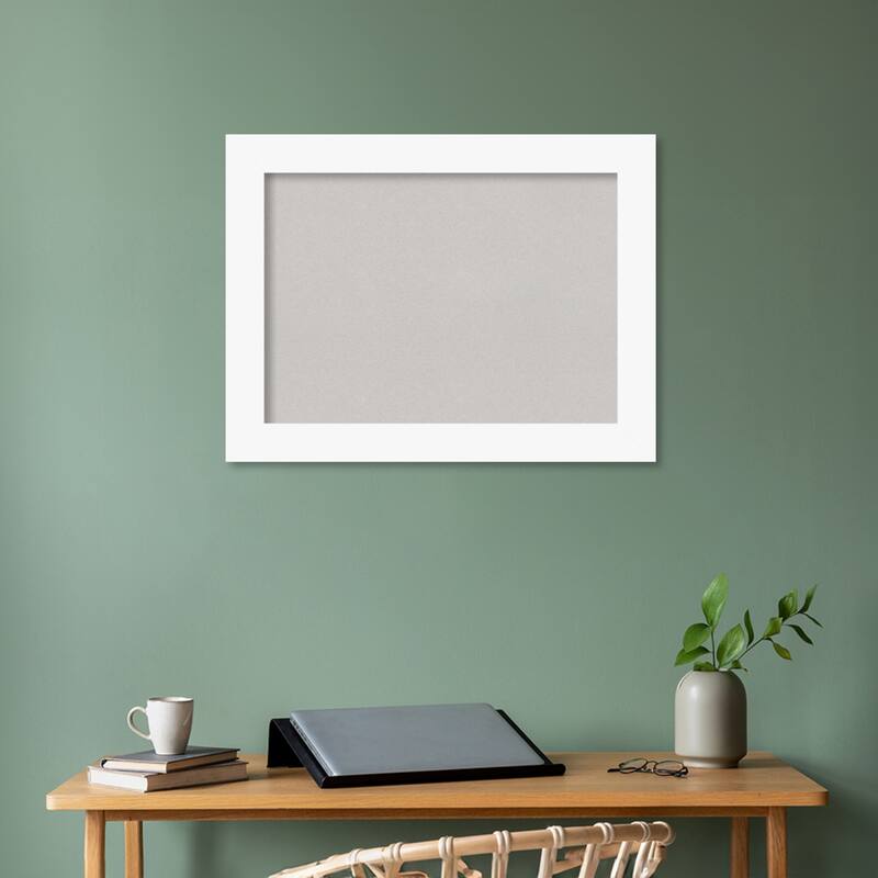 Basic Black Wood Framed Grey Corkboard Bulletin Board