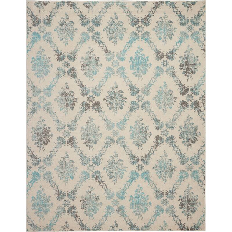 Nourison Tranquil French Country Floral Damask Area Rug