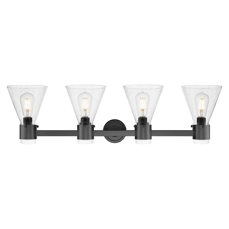 Innovations Lighting Downtown Urban - Lawton Cone - 4 Light 34" Wall-Mounted Bath Vanity Light