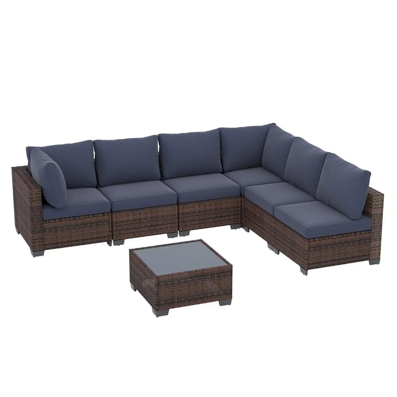Zenova Patio Conversation Sets,Wicker Rattan Chairs Sofa Sets,Patio Furniture Seating