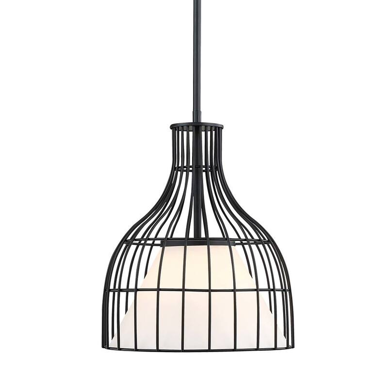 Designers Fountain D340M-12P Evensong 12" Wide Cage Pendant - Matte Black