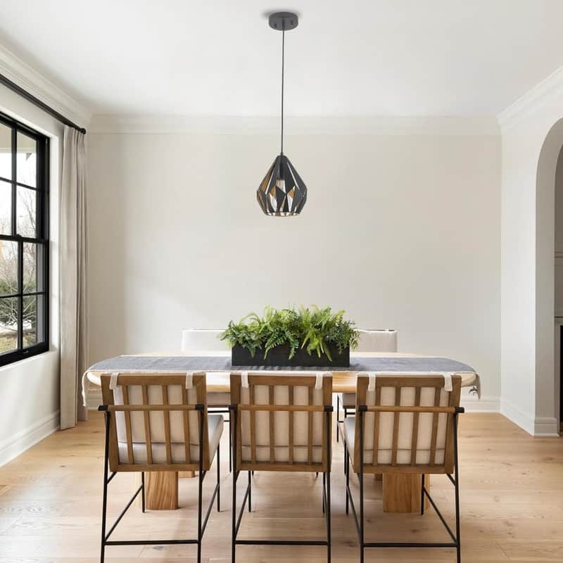 Farmhouse hanging light black dining room light metal pendant lights