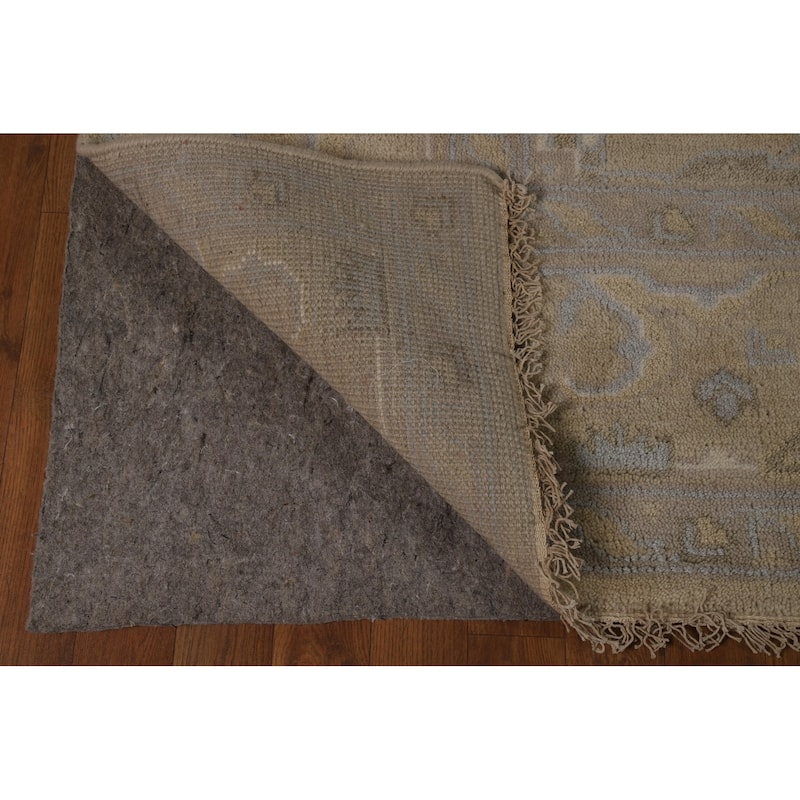 Earth Tone Oushak Area Rug Hand-Knotted Wool Carpet - 8'0"x 9'10"