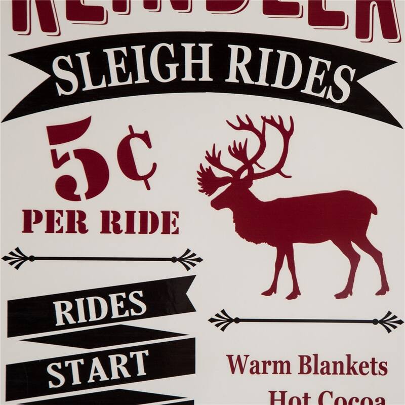 Glitzhome Christmas Farmhouse Metal Reindeer Wall Sign Decor
