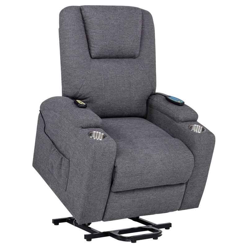Louie Chenille Upholstered Power Lift Massage Chair