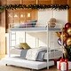 preview thumbnail 1 of 6, Modern Style Metal Bunk Bed, Noise Free, Easy Assembly White