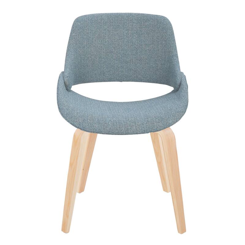 Carson Carrington Svellingen Dining Chair with Bent Wood Legs (Set of 2) - Blue Fabric/Natural Wood