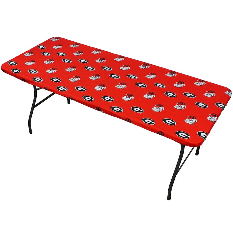 Georgia Bulldogs Tailgate Fitted Tablecloth, 72" x 30", 6 ft table - 72" x 30", 6 ft table