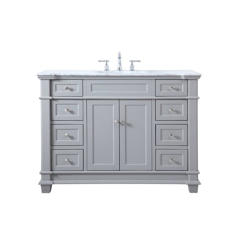Elegant Lighting VF50048 Wesley 48" Free Standing Single Basin Vanity - Grey - Painted