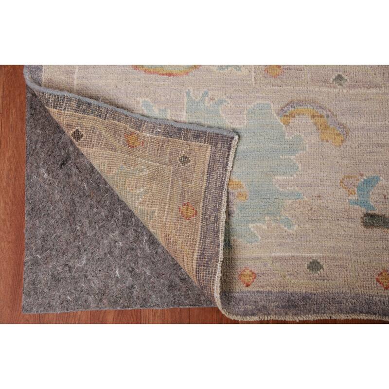 Hand Knotted Oriental 100% Wool Carpet Transitional All-Over Purples Oushak Area Rug - 9' 8'' X 8' 3''